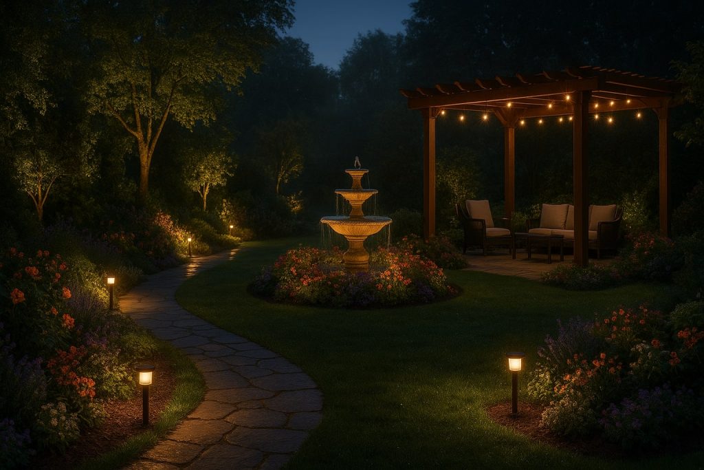نورپردازی در طراحی محوطه باغ